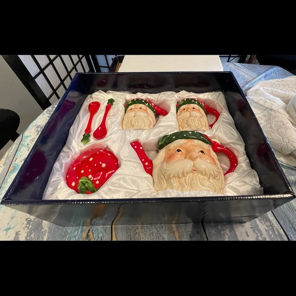 Vintage Sorelle Tea/Cocoa Set 6 Piece Fine Porcelain Hand Painted Original Box - Picture 1 of 16